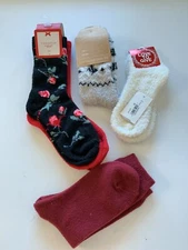 5 Pack Charter Club Shoe Size 6-10 Super Soft Sweater Fuzzy Socks