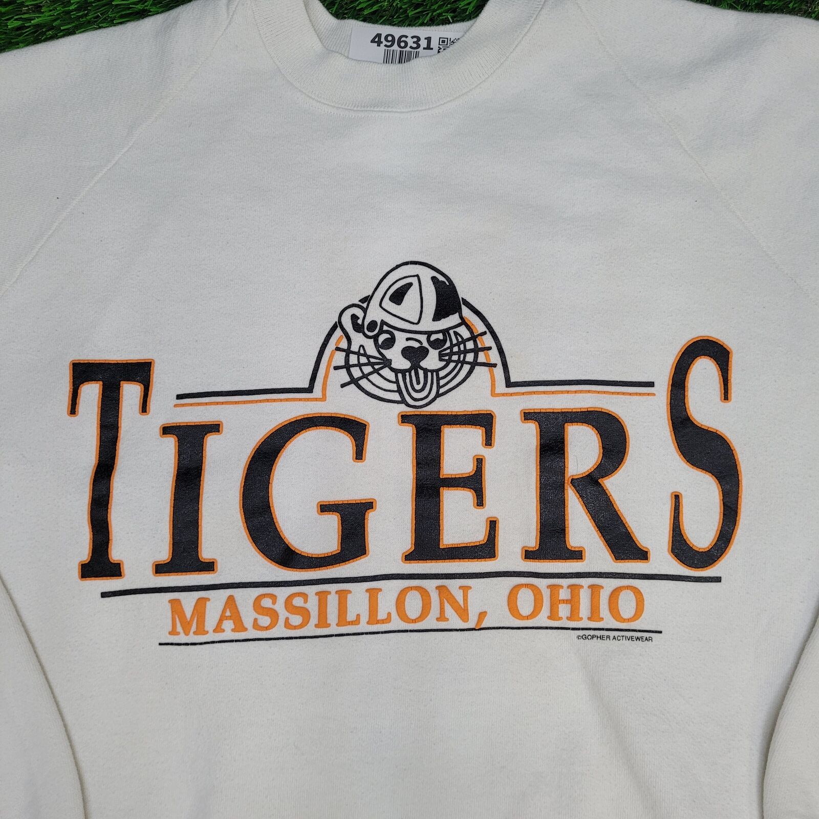 Vintage 80s Massillon Tigers Raglan Sweatshirt Wa… - image 3