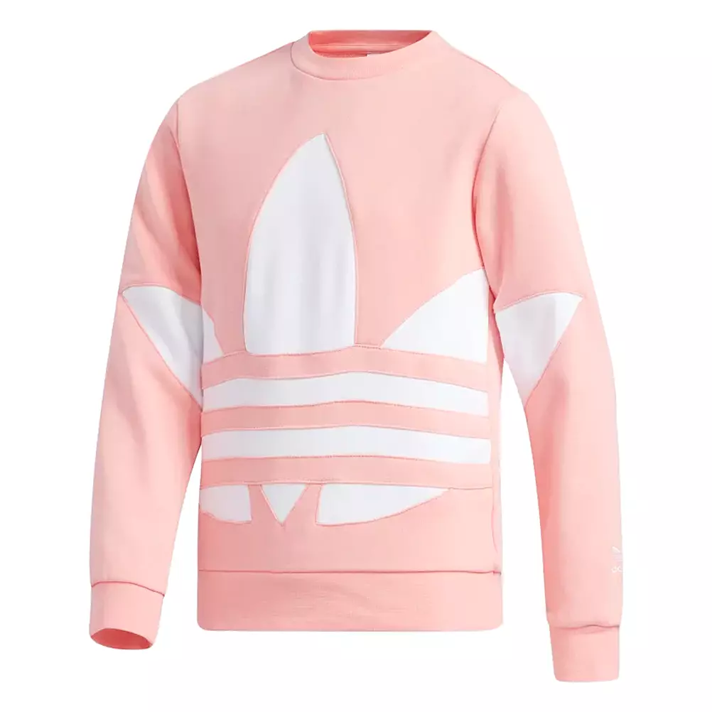 Beschuldiging Invloedrijk verrader Adidas Girl&#039;s Youth Big Trefoil Crew Sweater, Glory Pink/White | eBay