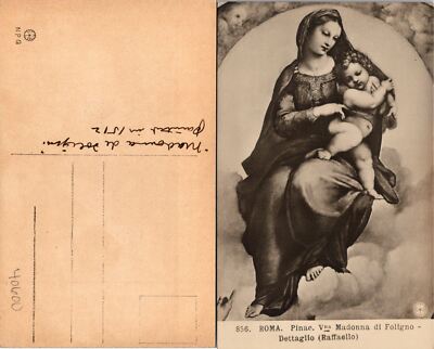 Rome Italy Pine Madonna Raffaello Postcard Unused (40600)