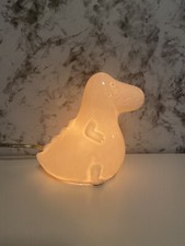 Rare Brontosaurus Dinosaur Head Lamp Night Light White Ceramic