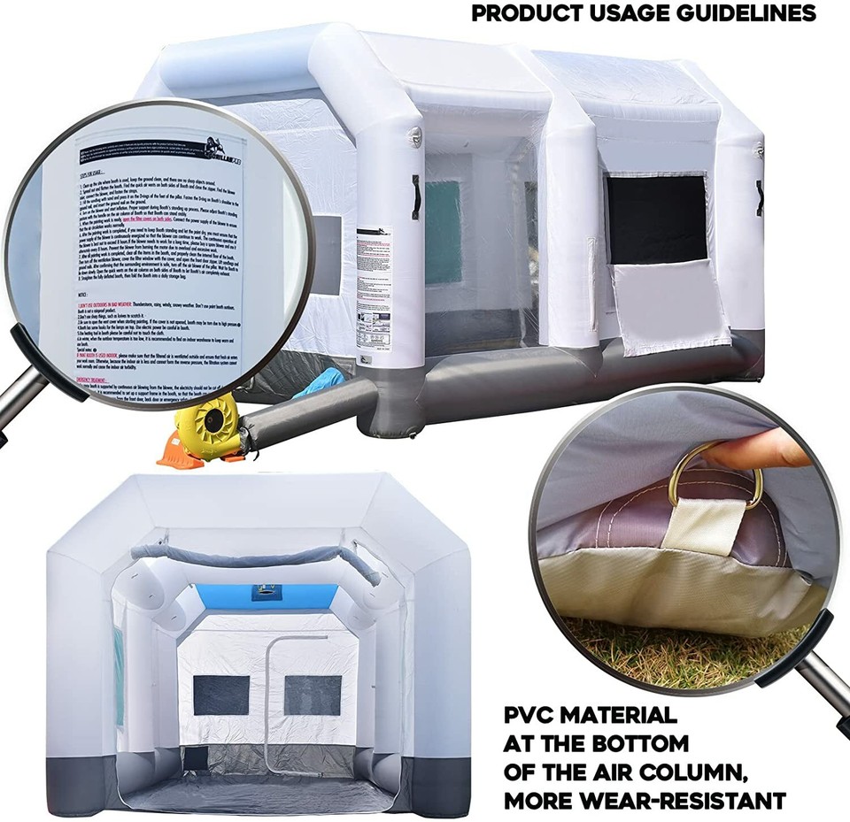 GORILLASPRO Inflatable Paint Booth & UL Blower Upgrade Air Filter