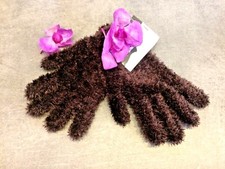 GIOVANNA Gloves Chenille Hivert Woman Soft Elastic Hot One Size Brown