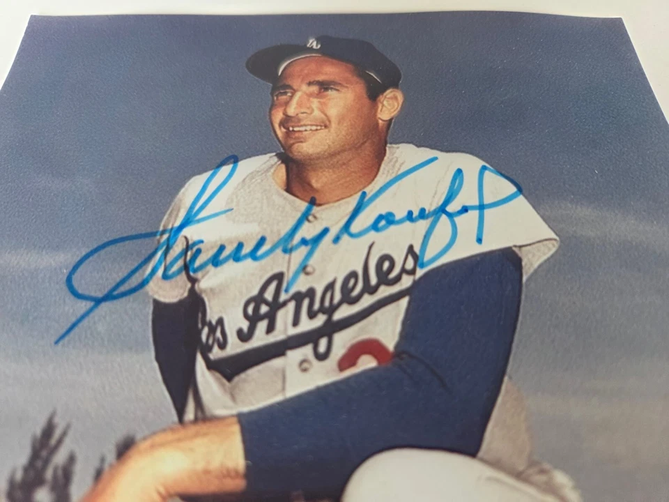 Sandy Koufax Autographed Photo Dodgers Hall of Fame Display Plaque 1972 MLB - Image 3 of 4