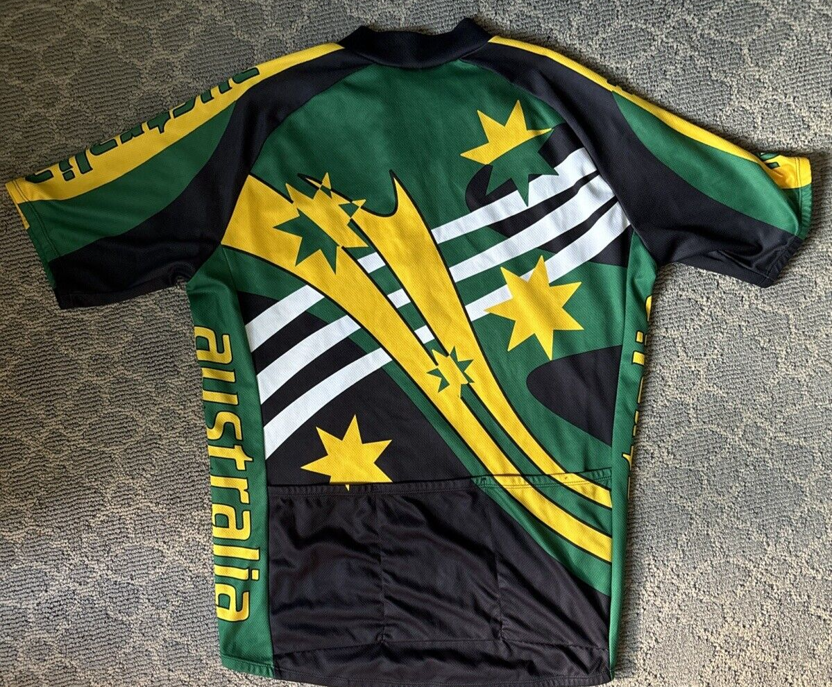 Maillot de cyclisme italien vintage à manches courtes violet et orange vif avec motif stylisé, taille homme M/femme XL - France