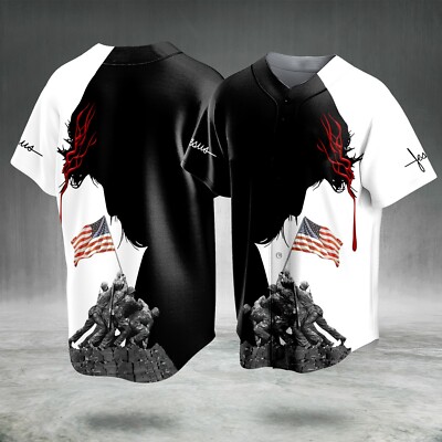 God Bless America One Flag One Land Christian Baseball Jersey Full Size S-5XL