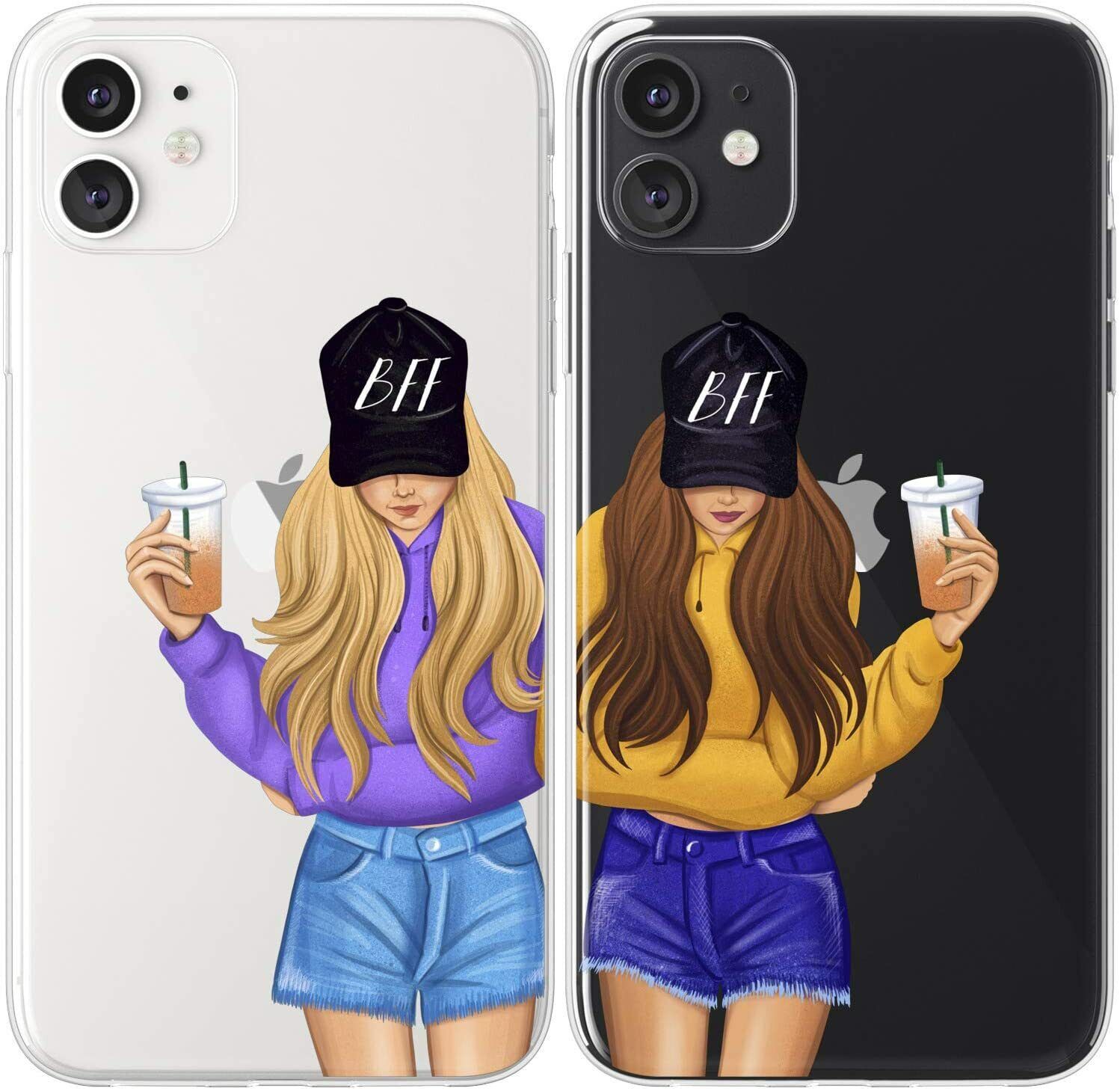 Best Friends Forever Sister BFF Funny Matching Clear Phone Case