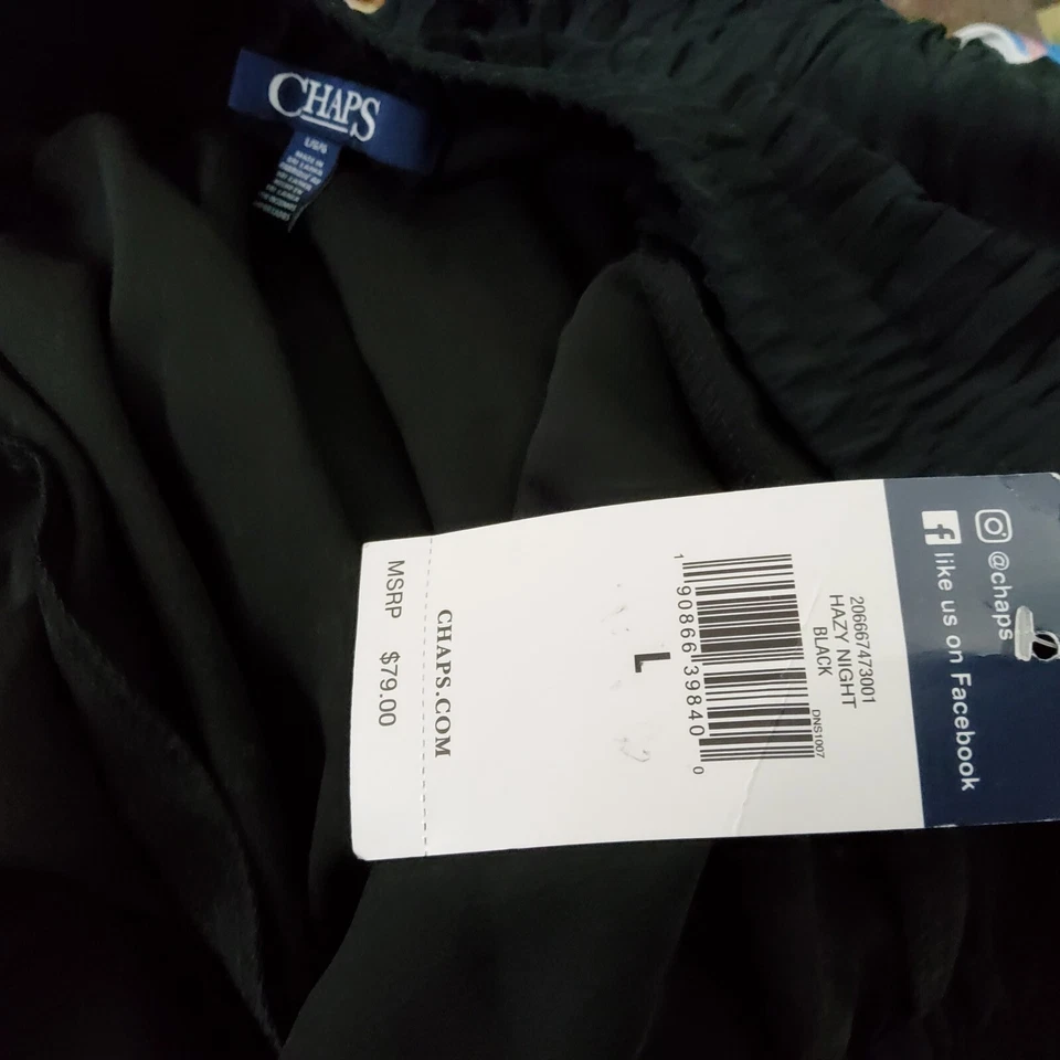 Maxi falda para mujer Chaps plisada cintura elástica forrada de georgette con abertura talla L  Foto 4 de 4