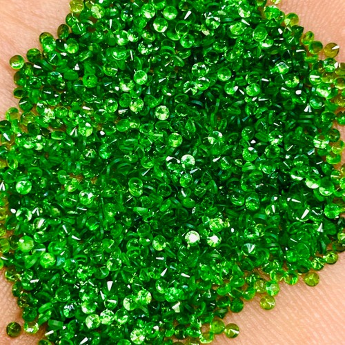 100 Stck. Natürliche Tsavorit 1,6 mm Rund Diamant Schliff Lose Schillernd Grün Edelsteine - Bild 7 von 14