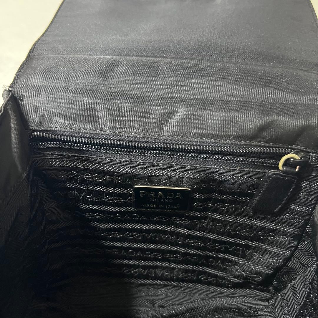 PRADA One Shoulder Bag Black Handbag Nappa Leather thumbnail 12