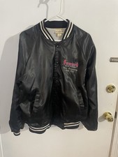 Vtg 90s Summit Racing Jacket Black Bomber Sat...