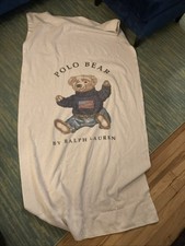 Ralph Lauren Bear Large White Cotton Beach Towel Flag