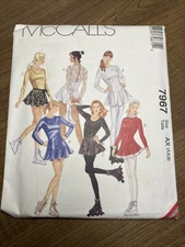 McCall's Costume Pattern 7967 Leotard Skating Dress Panties Skirt Size 4-8 UNCUT