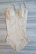 Vtg. Flexees Bodyshaper Bodysuit Beige Size 36B Style 5858