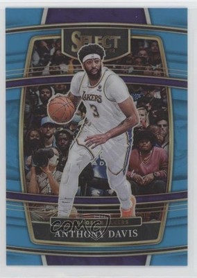2021-22 Panini Select Concourse Light Blue Prizm 24/299 Anthony Davis #39 av1