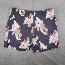 Tommy Bahama Relax Mens Swim Trunks Large Navy Blue Floral Tropical Board Shorts