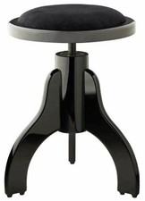 Stagg Piano Stool High Gloss Black with Black Velvet Covering - Oak PS35 BKP VBK