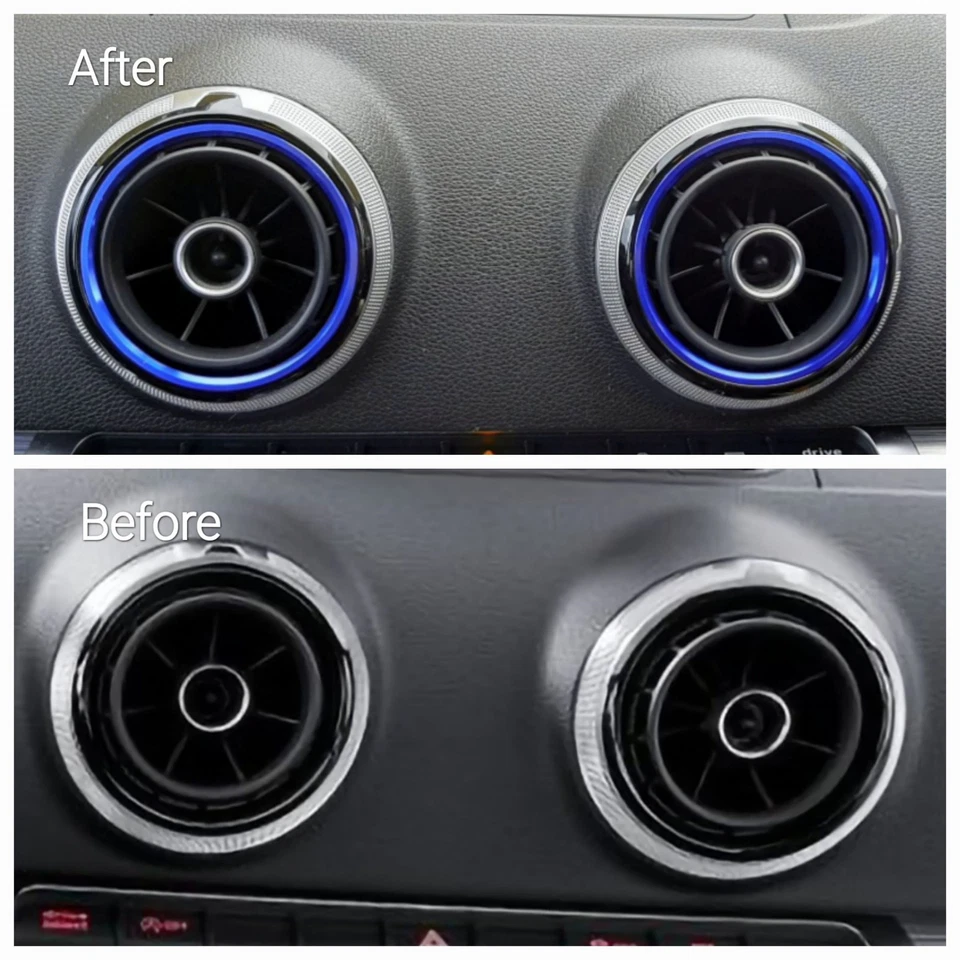 Anillos de ventilación de aire azules para Audi A3 S3 RS3 8v para A3/S3/RS3 2012-20 Foto 2 de 4