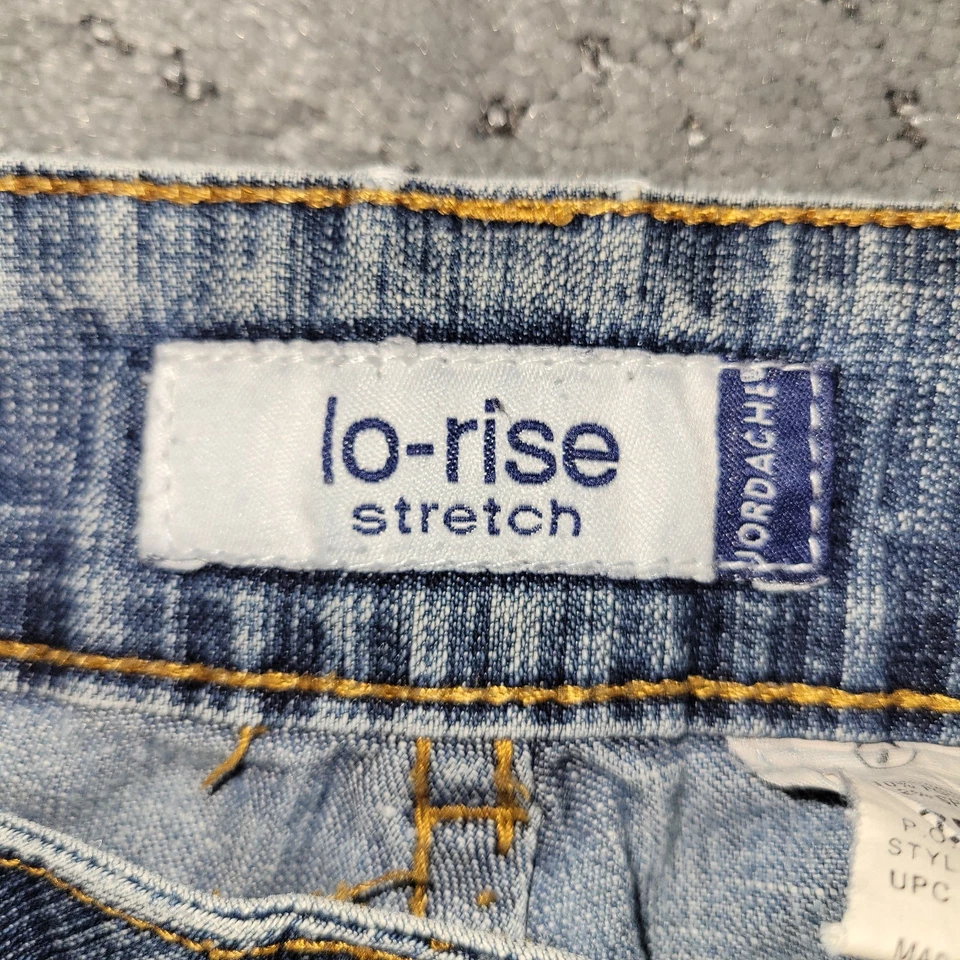 Pantalones de mezclilla Jordache de colección para mujer 7/8 azul campana parte inferior a pelo tiro bajo Y2K hippie Foto 4 de 4