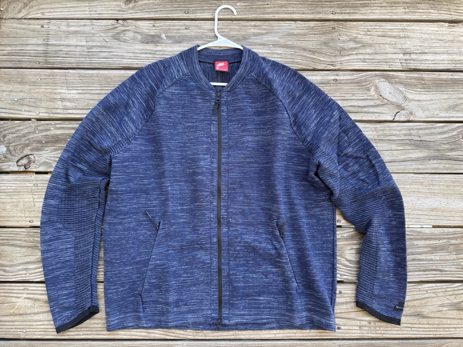 Nike Sportswear Tech Fit Knit Bomber Jacket Men's Size XL 832178-429 Navy Blue