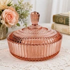 New ListingAnchor Hocking Pink Depression Glass Covered Candy Dish Trinket Jar 8”