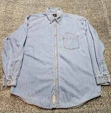 Levi's RED TAB Shirt Mens Large Denim Button Down Long Sleeve Jeanswear Vintage