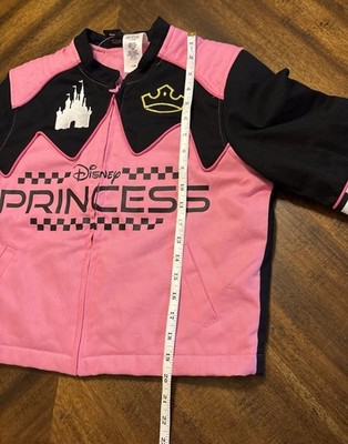 Disney Women's Pink Black Racing Princess Castle Jacket Sz Small