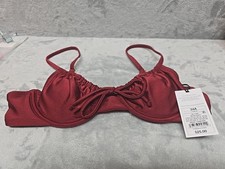 New Shade & Shore Womens Swimsuit Top Size 34A Maroon Solid Padded