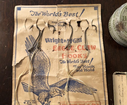 Lotto ami da pesca vintage Pflueger Kirby, Hande-Pak, Wright McGill Eagle Claw - Foto 3 di 13