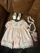 Vintage 24 month Jo Lene Pink Dress red w/ lace 18 Month L accessories