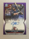 2023 Bowman Chrome Draft 1st CJ Kayfus Auto Purple Refractor/250 Rc Rookie 🔥