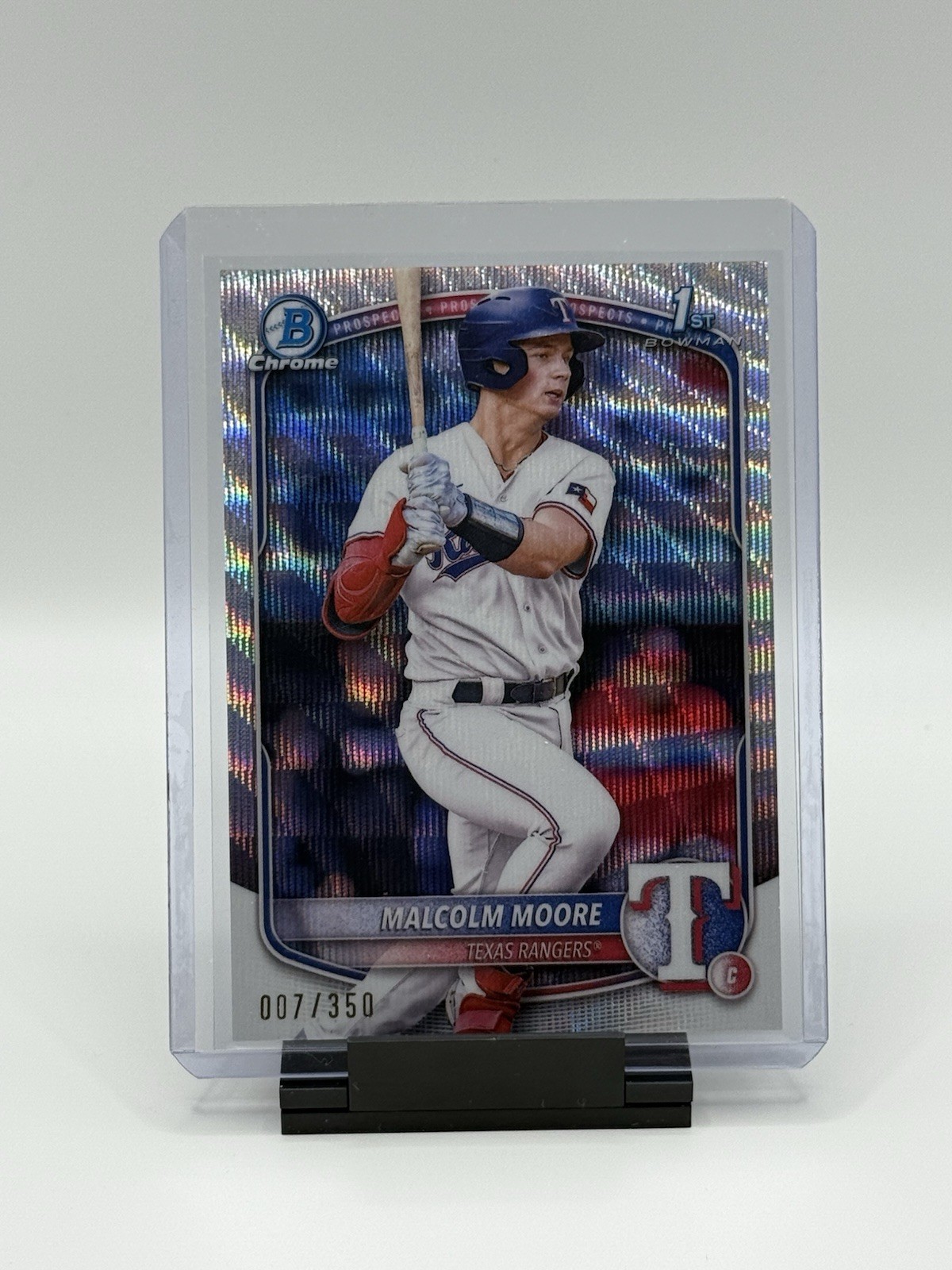 2025 Bowman - Chrome Prospects Malcolm Moore #BCP-129 Wave Refractor /350 (RC)