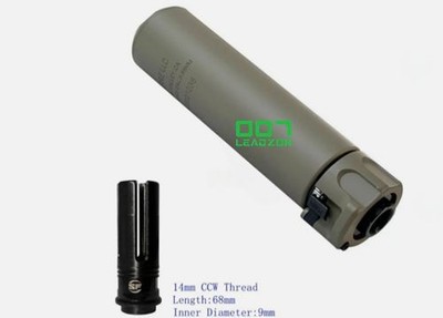 1x SOCOM556-MINI2 14mm CCW Non-functional Suppressor Dark Earth Tan Toy Mode