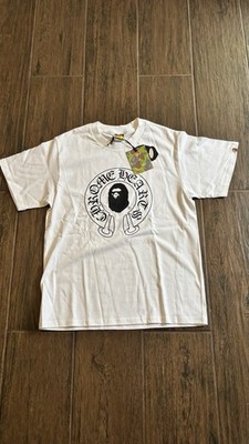 Men s White & Black Bape X Chrome Hearts Tee Size - Small