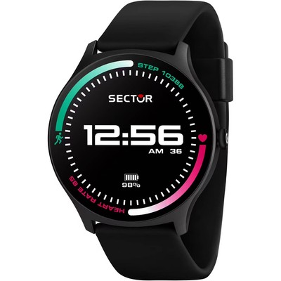 Orologio Sector S-06 R3251551001 smartwatch Silicone Nero Uomo 45mm rotondo