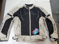 Mens Medium Cycle Alpha Gear Motorcycle Armoured Gray/Black Jacket NWT