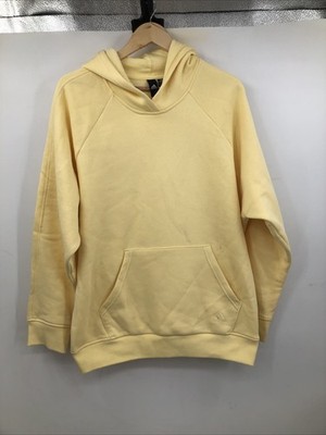 Adidas Yellow Pullover Premium Raglan Sleeve Hoodie Sweatshirt Men's M Oversized