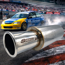 Spoon Sport Universal Single Exhaust Muffler 2 Inlet Out 3 Sus304 Steel