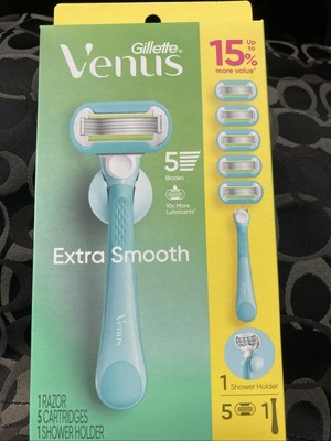 gillette venus 5 blades Extra Smooth 1Razor+5cartridges +1 Shower Holder
