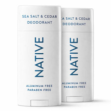 Native Deodorant Sea Salt Cedar 2 Pack Aluminum Free New