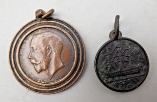 WW1 Peace Medal 1919 King George V Nelson Victory Token Pendants Fobs Medals