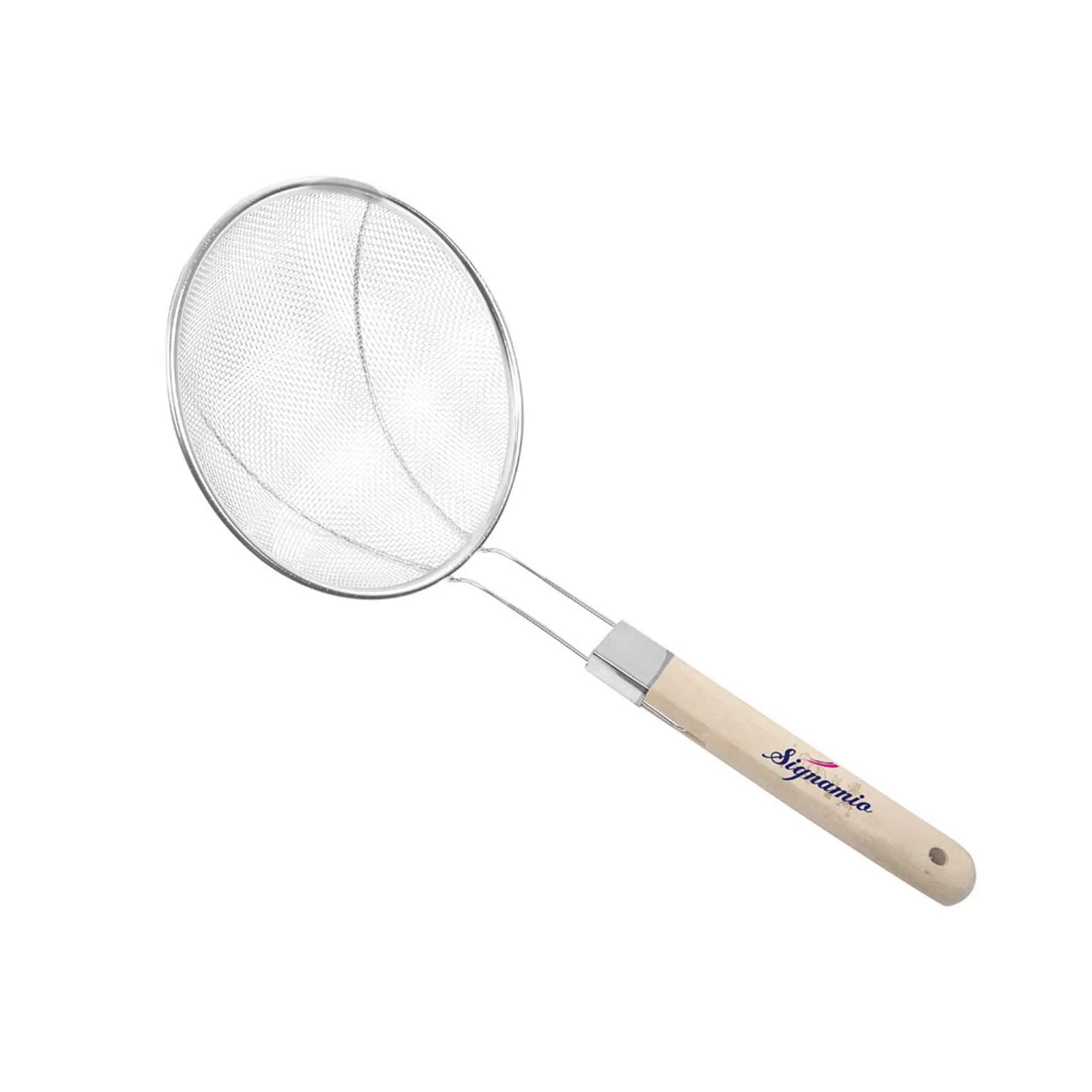 14cm Stainless Steel Deep Fry Net Spoon Oil Strainer Wood Handle Kitchen Tool