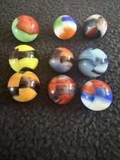 Lote De Colección Canicas Rey Mármol Avispa Rebelde Híbrido Mostaza Ketchup Arco Iris Tri Color
