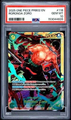 One Piece Roronoa Zoro PRB02 OP06-118 PSA 10 Gem Mint