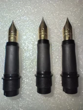 (3) GOLD Sheaffer Award Replacement Nibs & Feeds - MEDIUM (New - NOS) Gold Tone