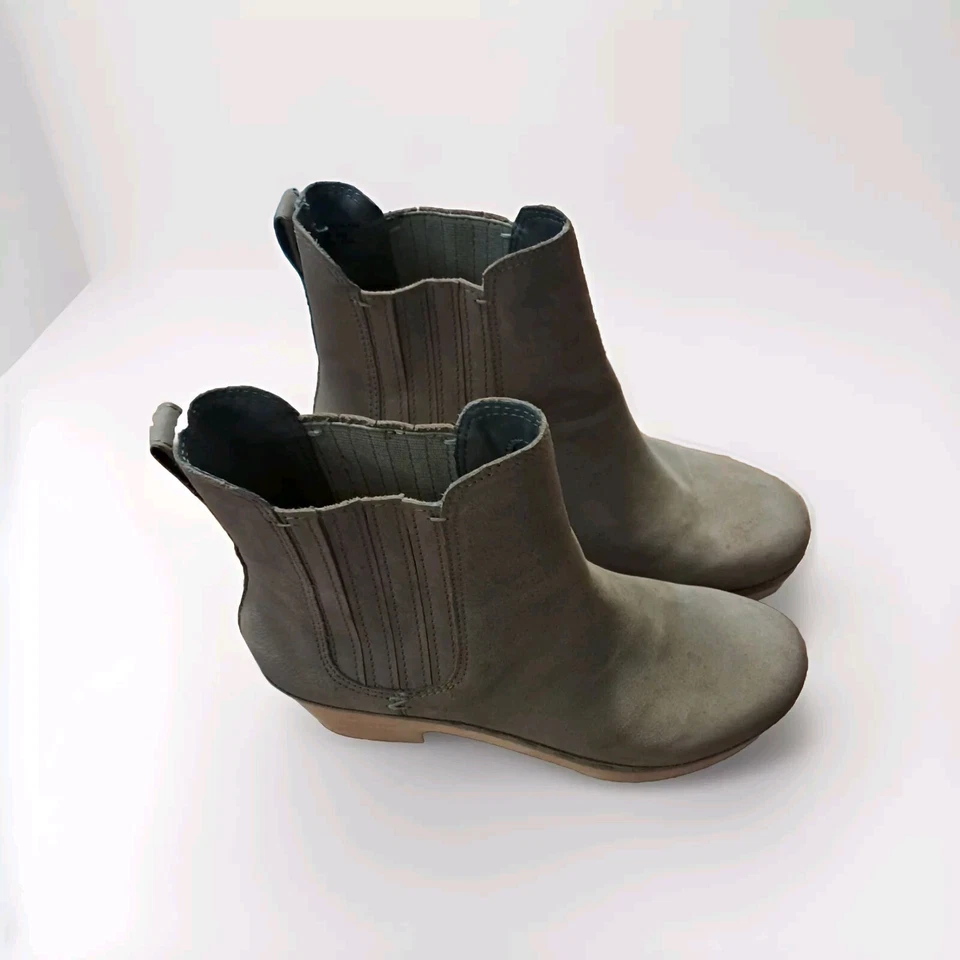 Frye & Co Odessa Chelsea Botín 7.5 Madera Zueco Cuero Nobuck Tostado  Foto 4 de 4