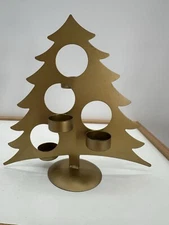 Metal Christmas Tree Tea Light/Votive Candle Holder ~ Holds 4 Candles