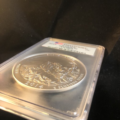 2014 P Flag Label PCGS SP70 Shenandoah NP 5 oz Silver Quarter 25c ~ First Strike - Picture 11 of 14