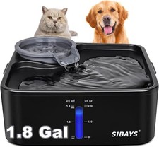 SIBAYS 230OZ 1.8GAL 7L Dog Water Fountain for Large Dogs Medium Dogs and Cats...