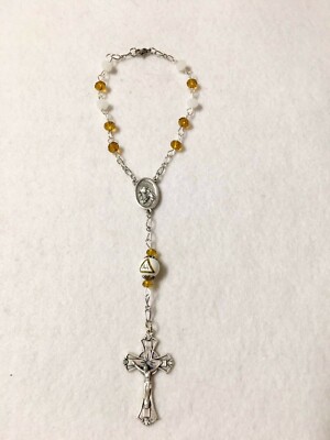 AA ALCOHOLIC ANONYMOUS ROSARY CAR AUTO MIRROR DRUG ADICTION PRAYER BEADS PROGRAM